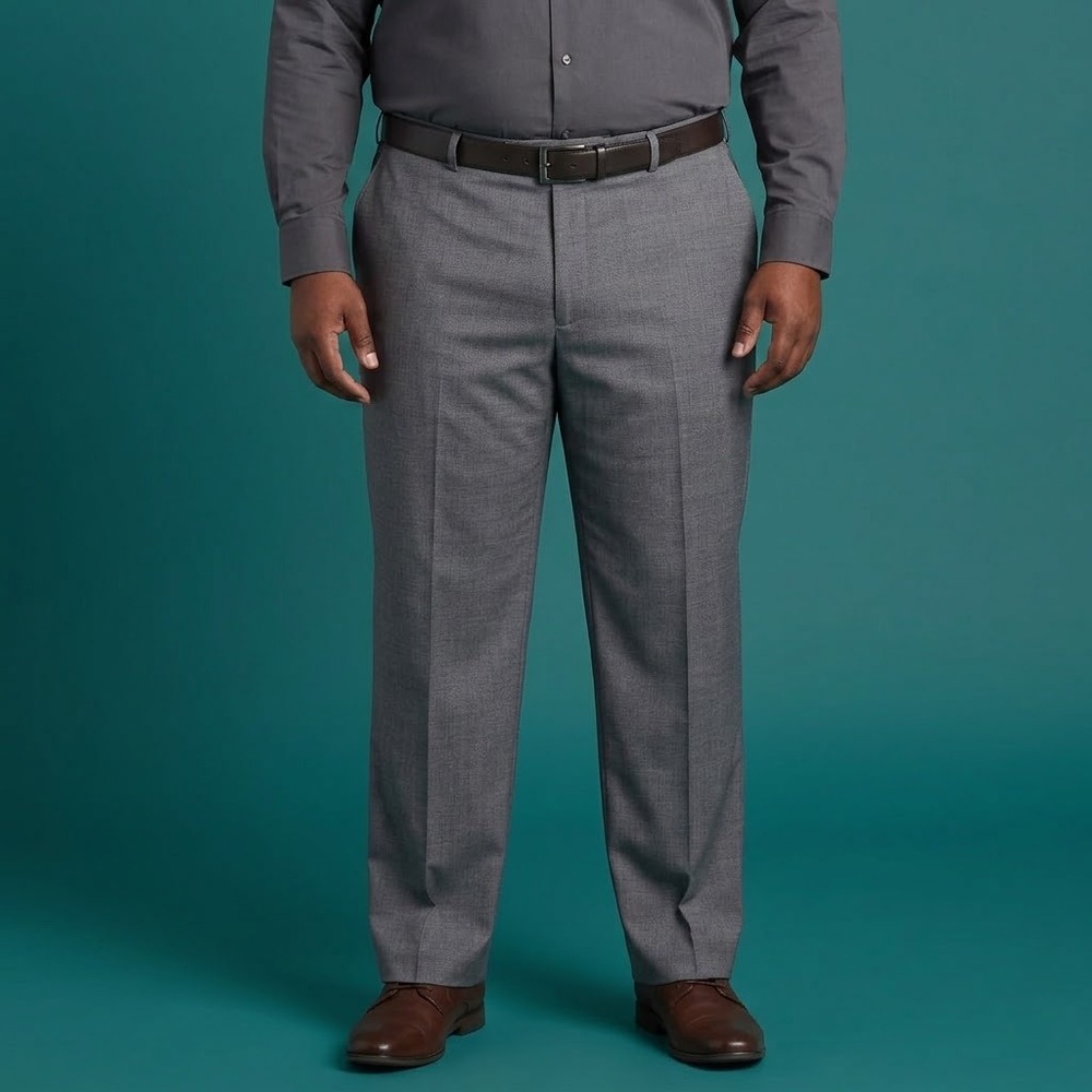 Perry Ellis Portfolio Flex Stretch‎ Dress Pants Mens 40x30 Grey Poly Blend EUC